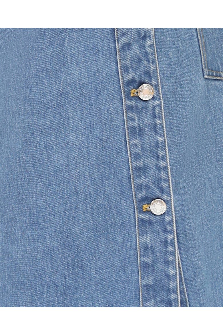 Edge Line Denim Maxi Skirt with Side Buttons, Alternate, color, Dark Blue