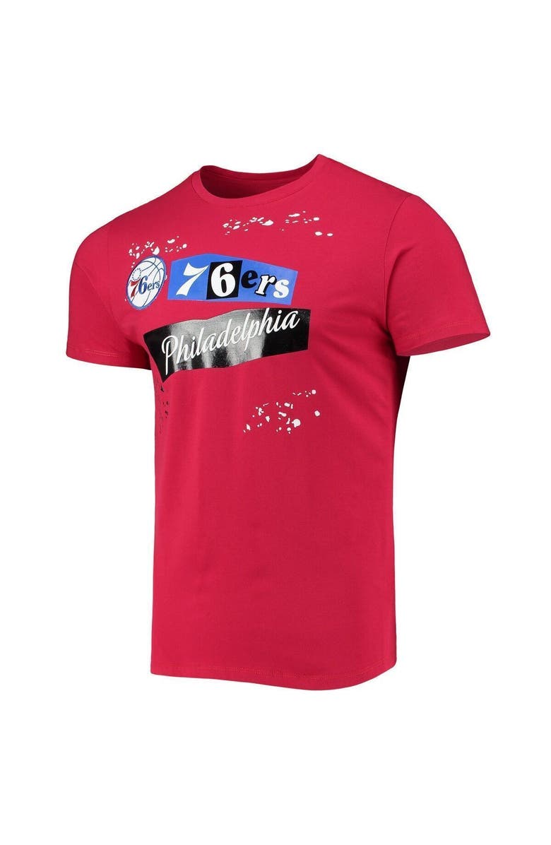 FISLL Men's FISLL Red Philadelphia 76ers Confetti T-Shirt, Alternate, color, 