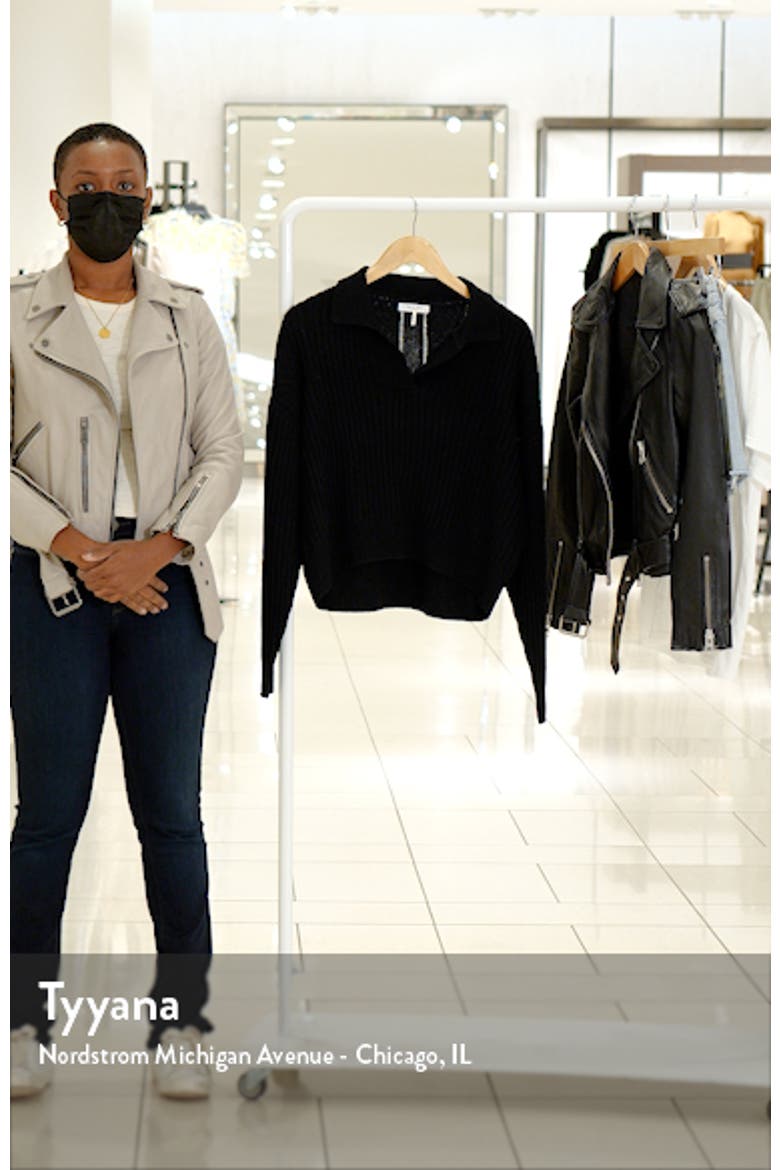 Maxine Ribbed Merino Wool & Cotton Blend Polo Sweater video