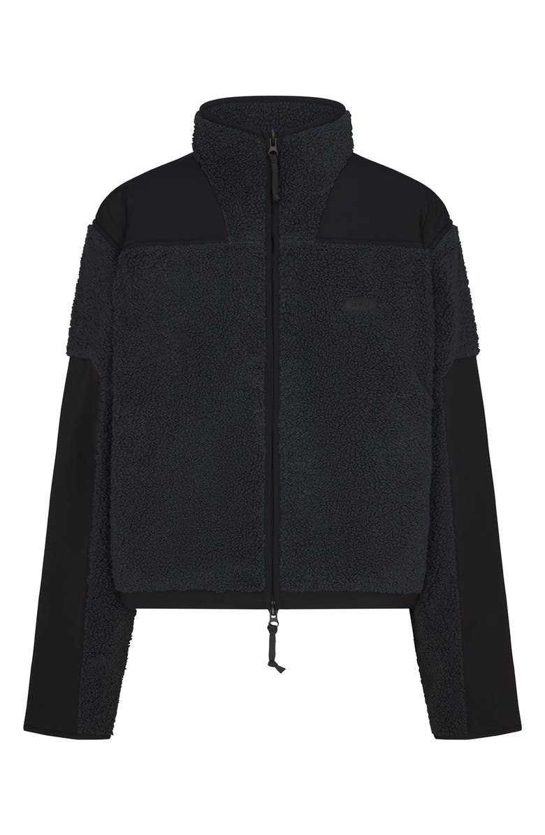 SKIMS Faux Shearling Zip Jacket, Alternate, color, Dark Teal