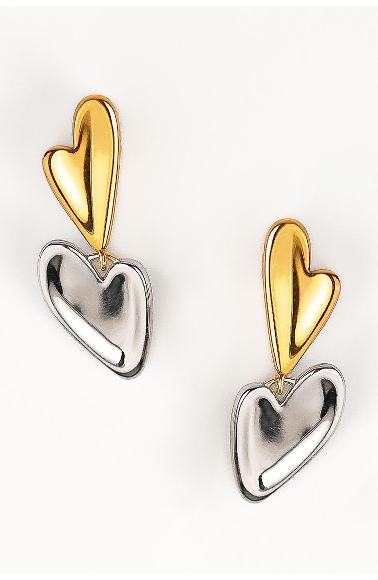 Zynnia Collective Two Tone Love Earrings, Main, color, Two Tone