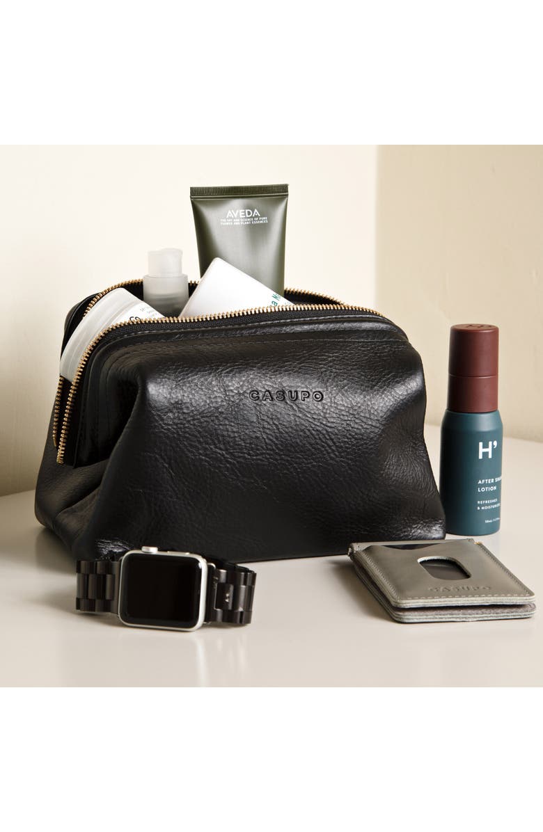 Casupo Leather Toiletry Bag, Alternate, color, Black