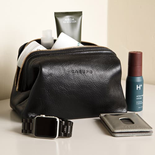 Casupo Leather Toiletry Bag In Black