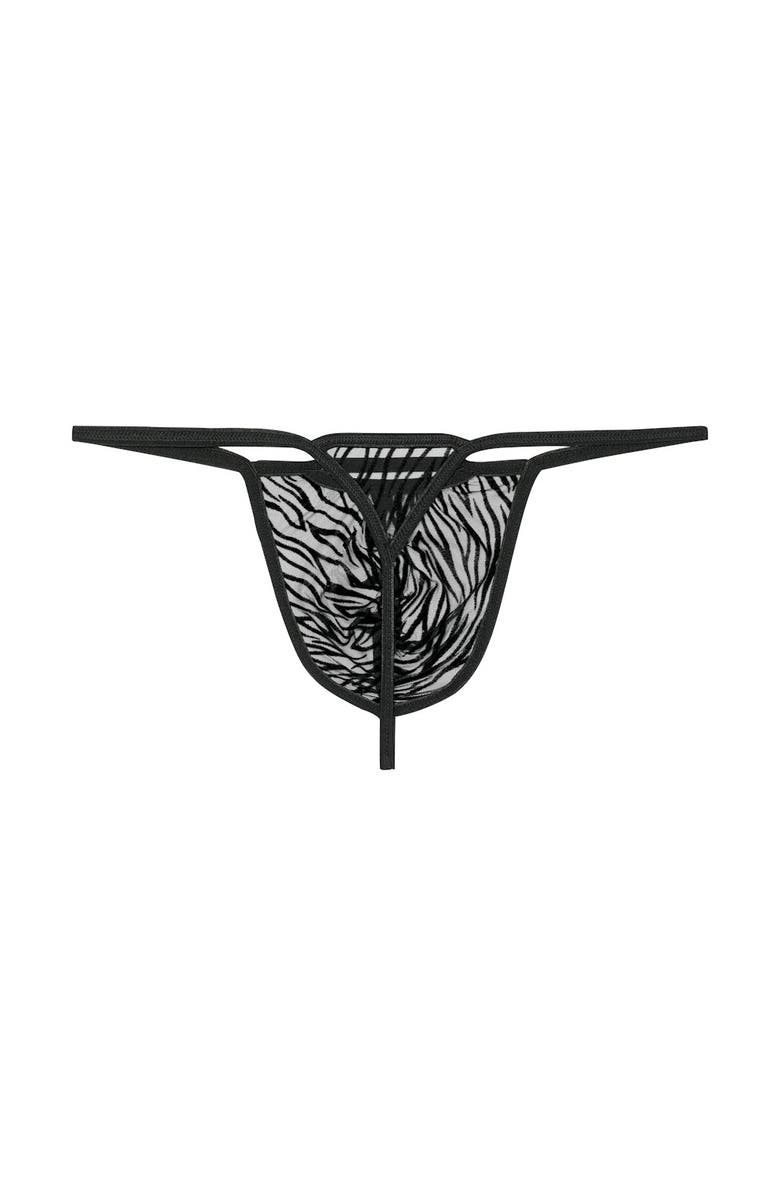 HOM WOH Personal Allure Tiger Print G-String, Alternate, color, Black