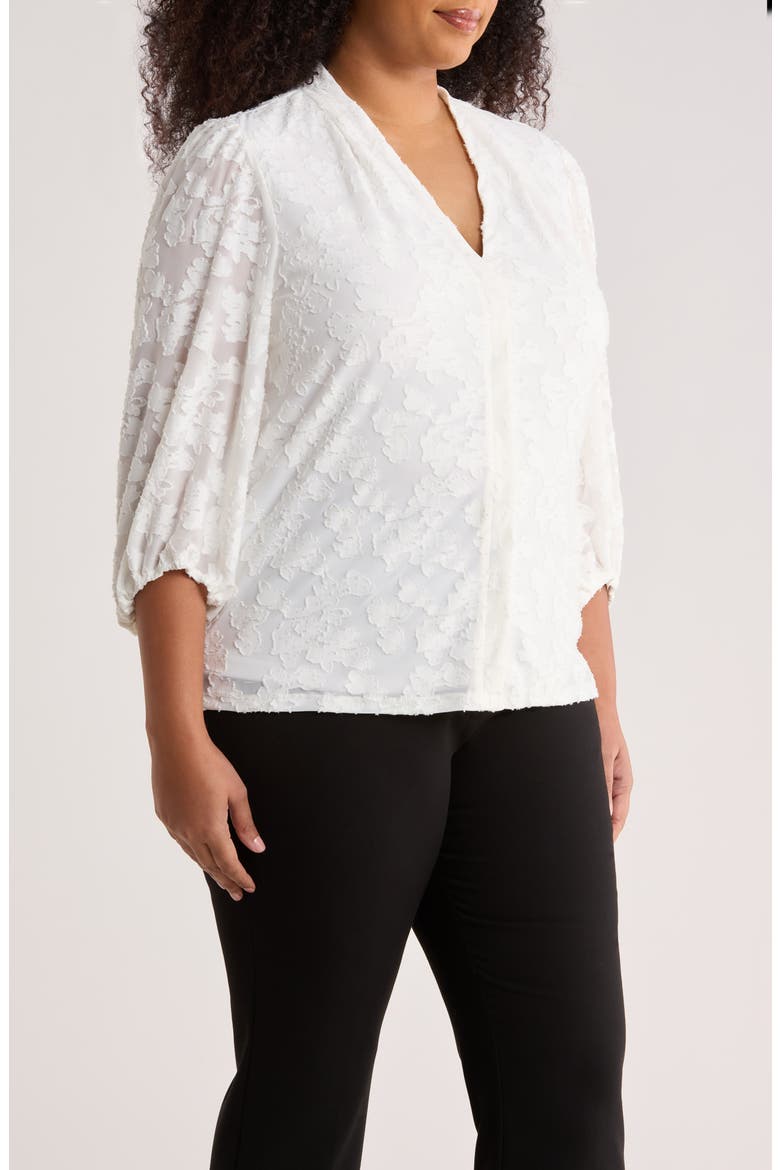 Blouson Sleeve Top, Alternate, color, LILY WHITE