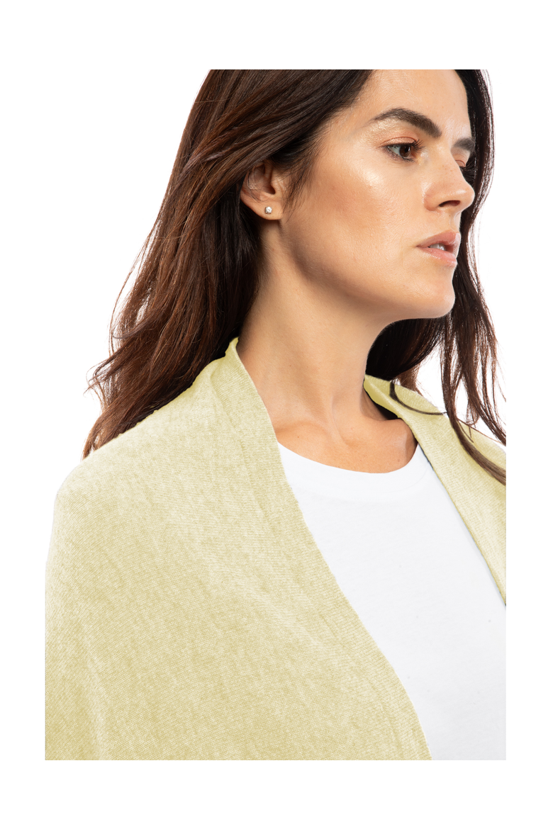 Pure Cashmere Fringe Wrap, Alternate, color, Butter Yellow