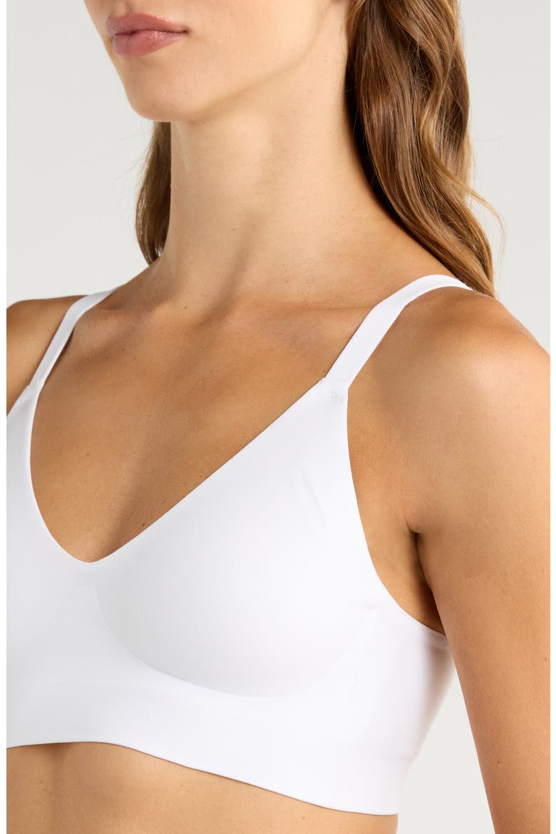 Soft Form V-Neck Bralette, Alternate, color, WHITE