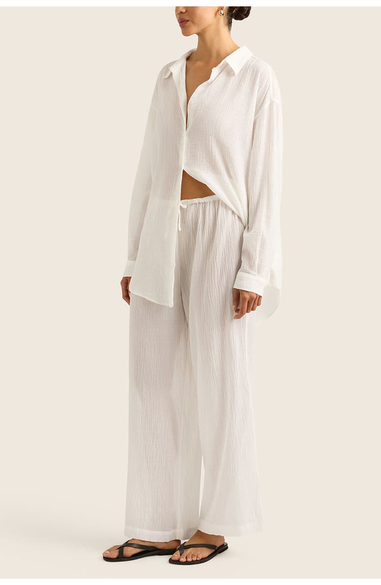 HOPE AND MAY Soli Cotton Button Up Shirt, Alternate, color, 