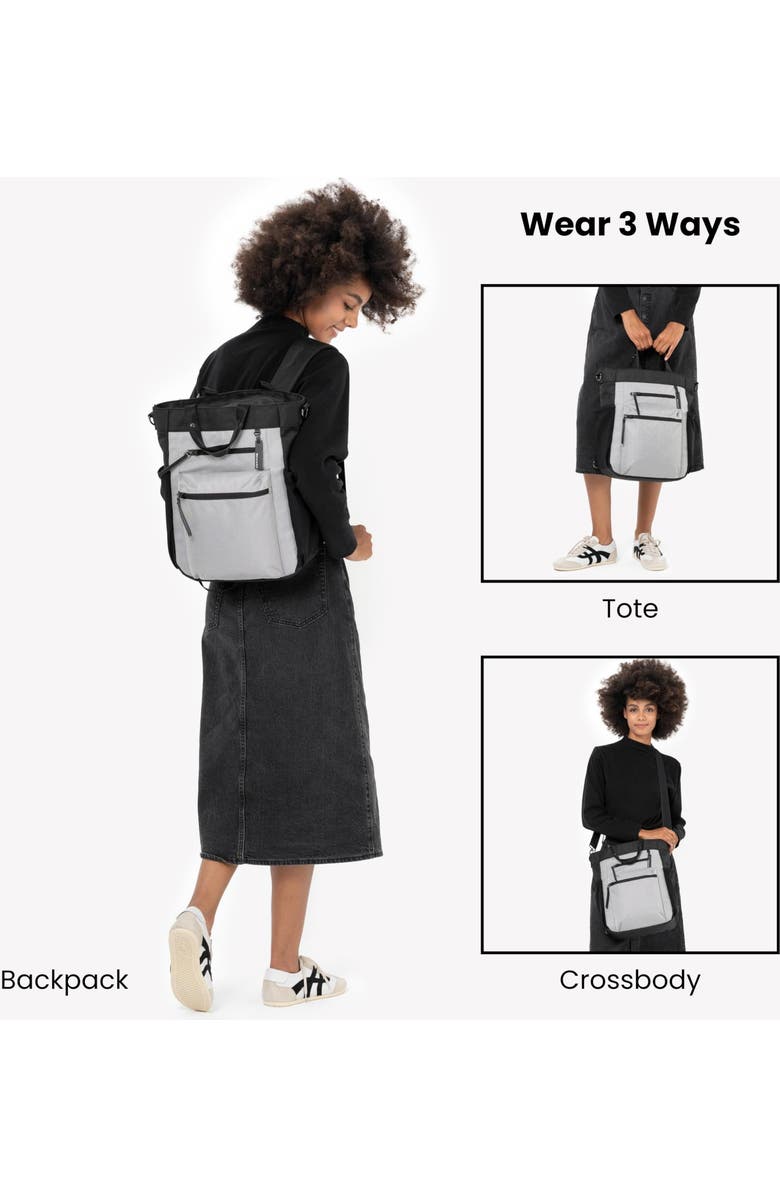 Sherpani Soleil Anti-theft Tote/Backpack/Crossbody, Teal, Alternate, color, Sterling