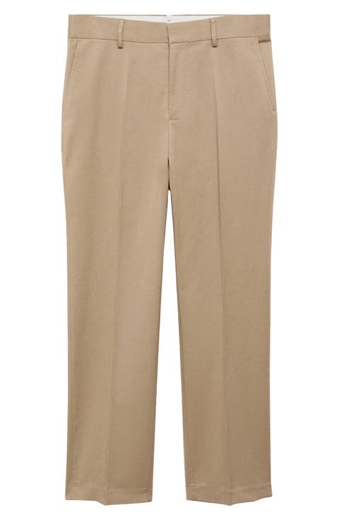 Regular Fit Straight Leg Tencel® & Cotton Pants