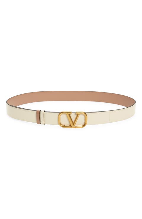 VLOGO Buckle Reversible Leather Belt