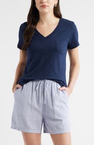 Caslon® Cotton & Modal V-Neck T-Shirt