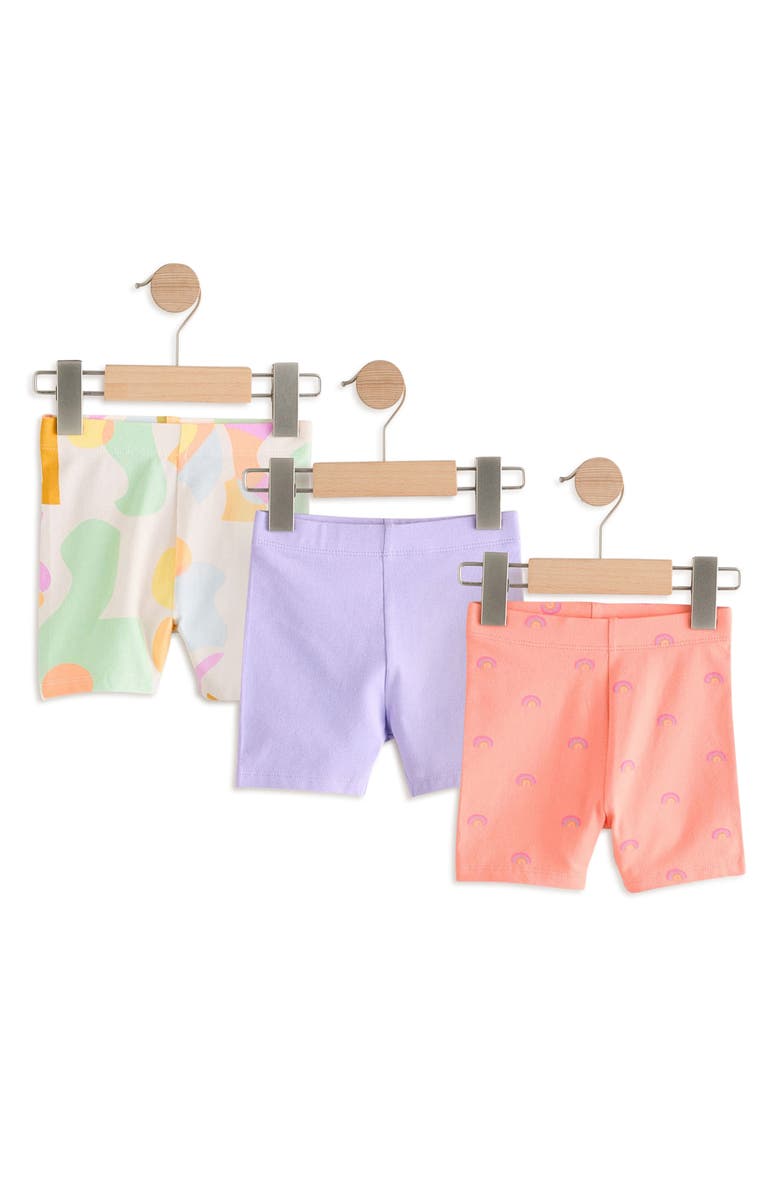 NEXT Kids' Assorted 3-Pack Rainbow Cycle Shorts, Main, color, 