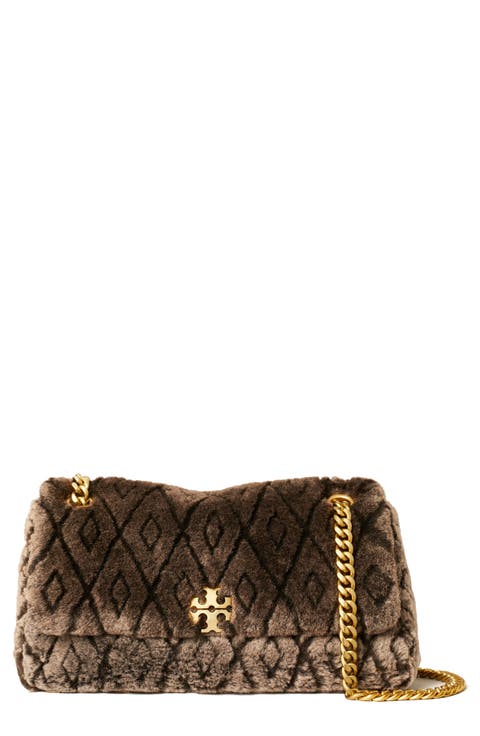 Small Charlie Quilted Genuine Shearling Shoulder Bag