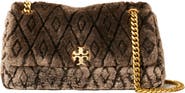 Tory Burch Small Charlie Quilted Genuine Shearling Shoulder Bag