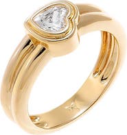 BY ADINA EDEN CZ Bezeled Heart Double Row Ring