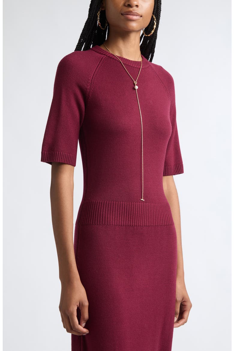 Wendy Wool Sweater Midi Dress, Alternate, color, CRANBERRY