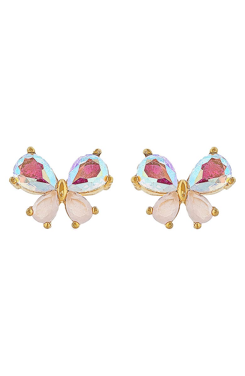 Girls Crew Kaleidoscope Butterfly Stud Earrings, Main, color, 