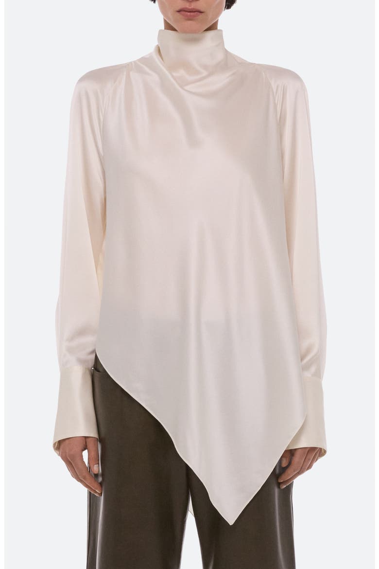 Silk Cowl Neck Top, Main, color, IVORY