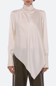 Helmut Lang Silk Cowl Neck Top
