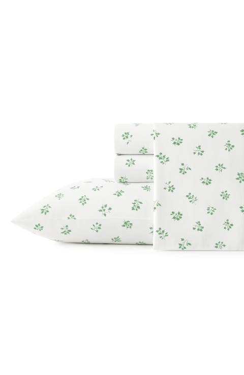 Sketchy Ditsy 200 Thread Count Cotton Percale Sheet Set