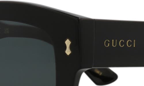 Gucci Novelty 53mm Square Sunglasses In Black Black Smoke