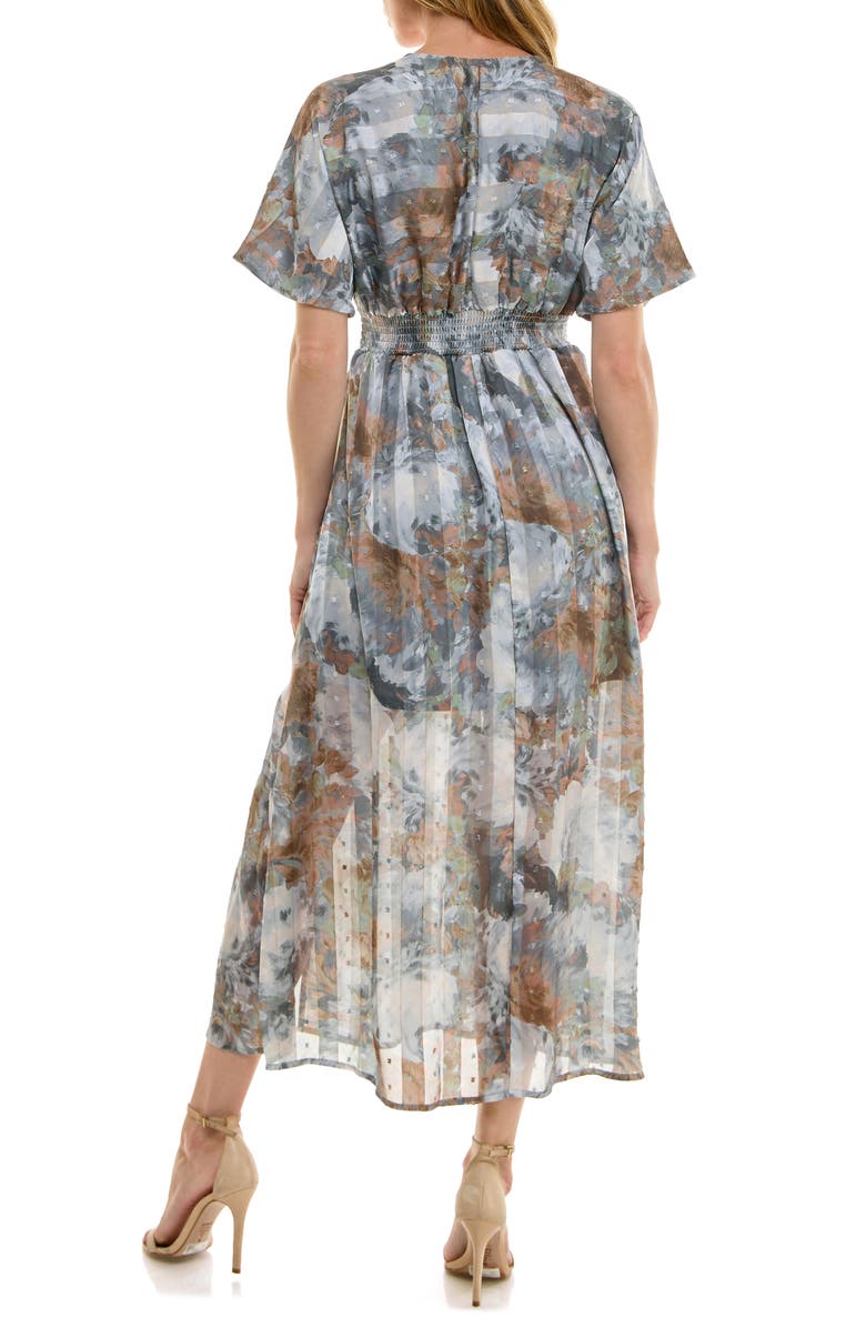 Socialite V-Neck Dolman Sleeve Midi Dress, Alternate, color, Grey Taupe