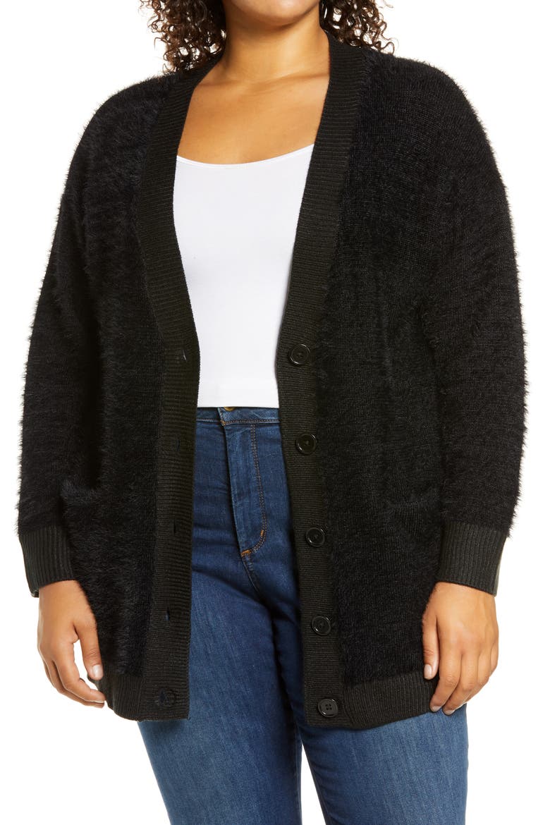 Supersoft Social Cardigan, Main, color, BLACK
