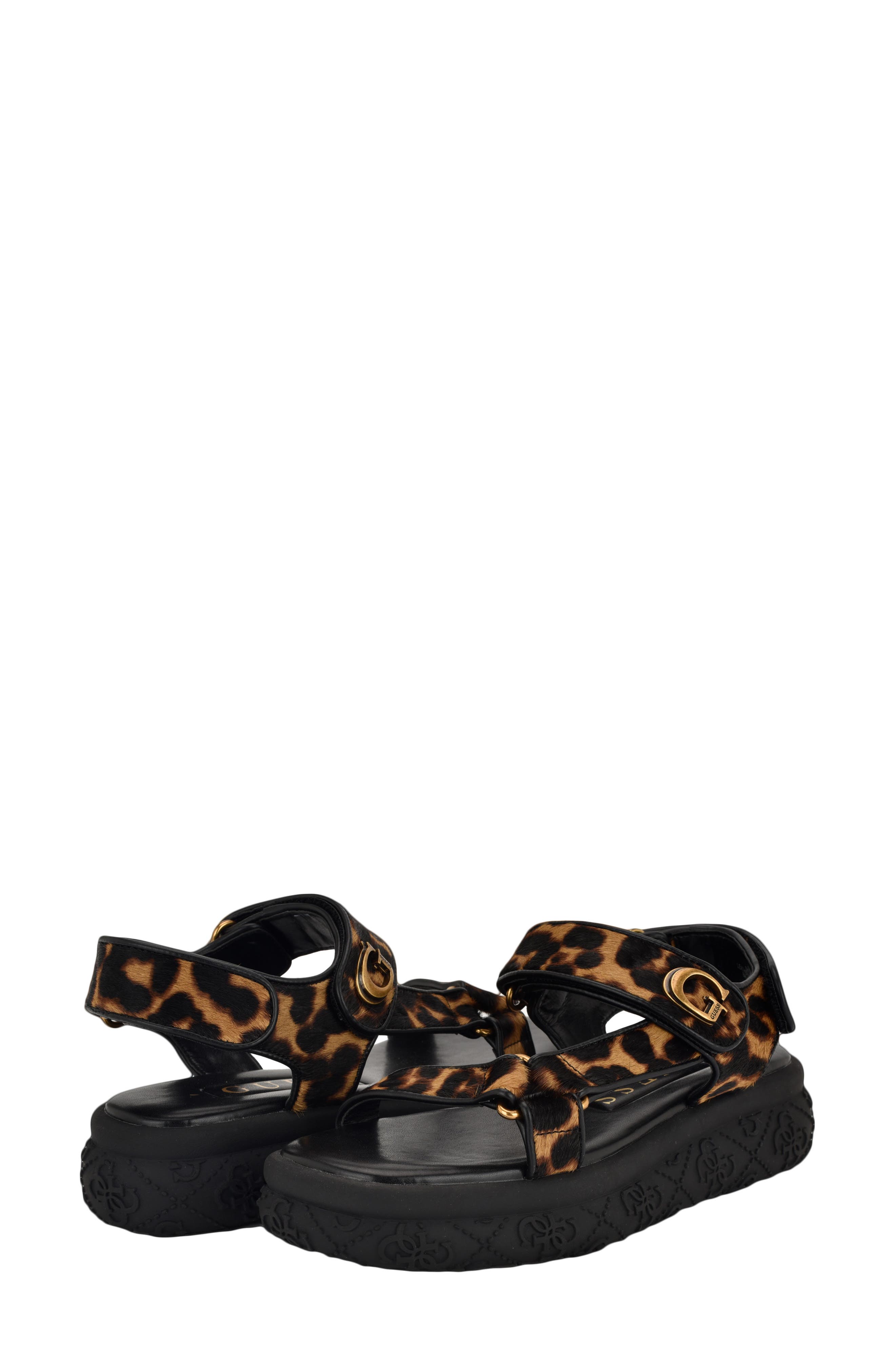GUESS Lanara 3 Genuine Calf Hair Sandal, Alternate, color, 