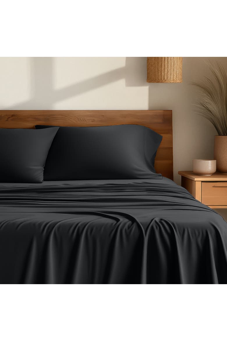 Cooling Rayon Sheet Set - Split Head King, Alternate, color, Black