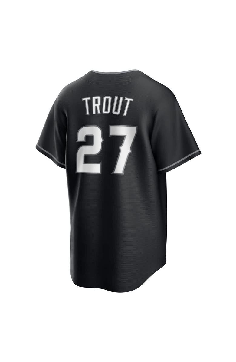 Nike Men's Nike Mike Trout Black Los Angeles Angels Lights Out Replica Player Jersey, Alternate, color, 