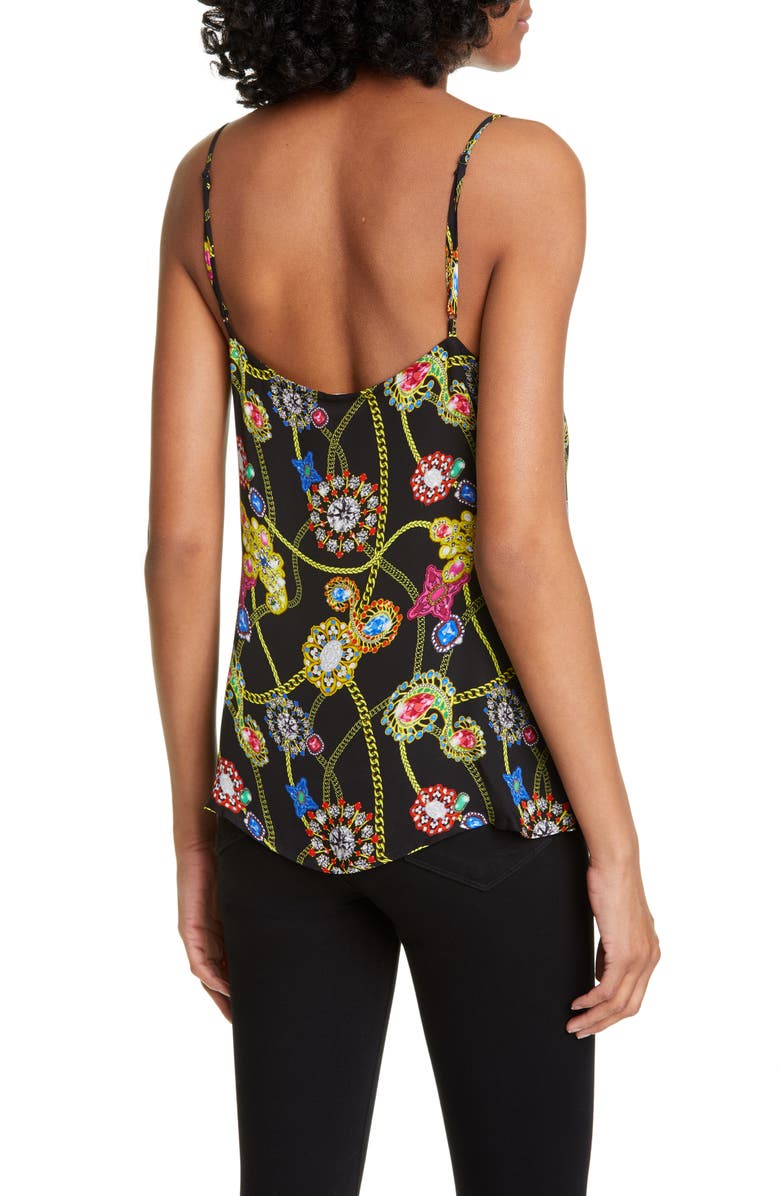 L'AGENCE Gabriella Jewel Print Silk Camisole, Alternate, color, 