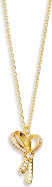 KATE SPADE SATURDAY pavé bow pendant necklace