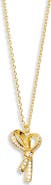 KATE SPADE SATURDAY pavé bow pendant necklace