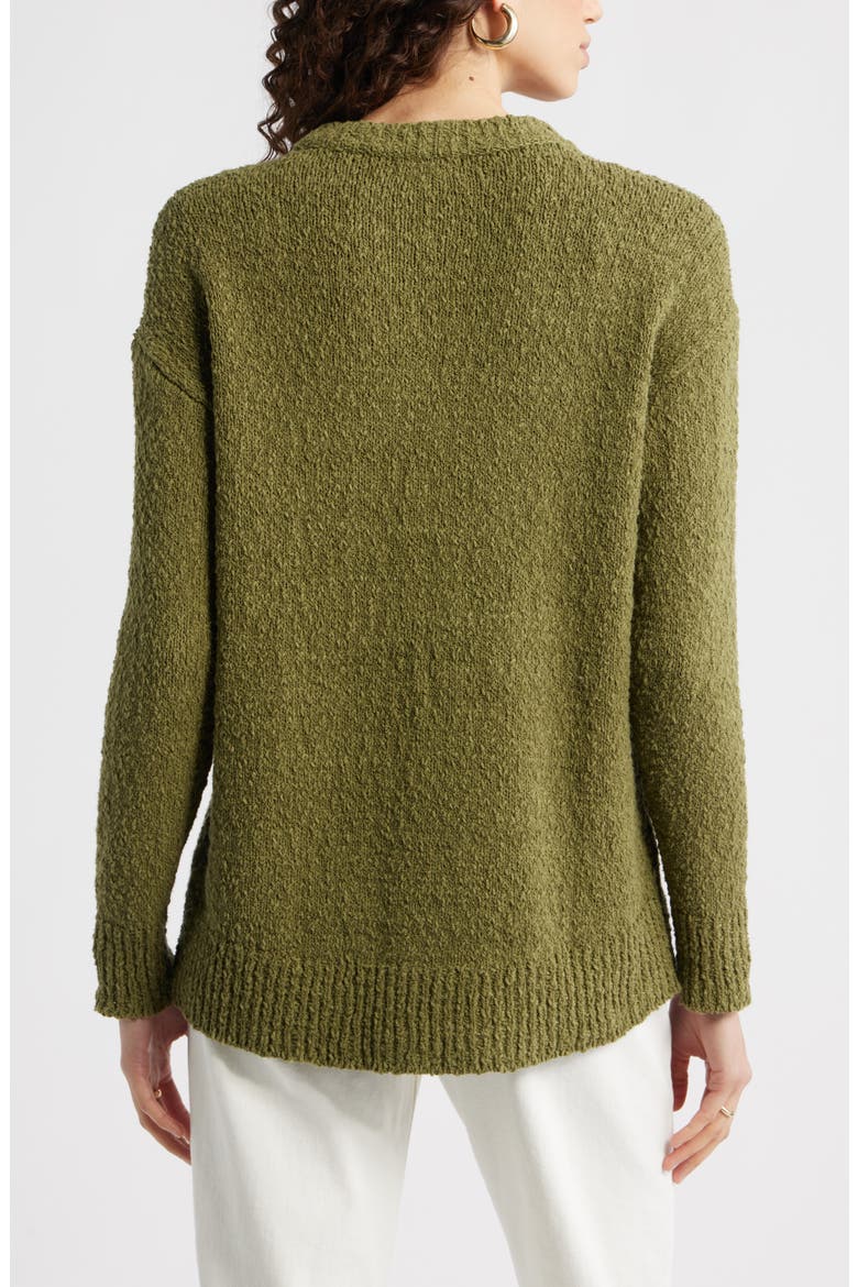 Texture Crewneck Sweater, Alternate, color, OLIVE CAPULET
