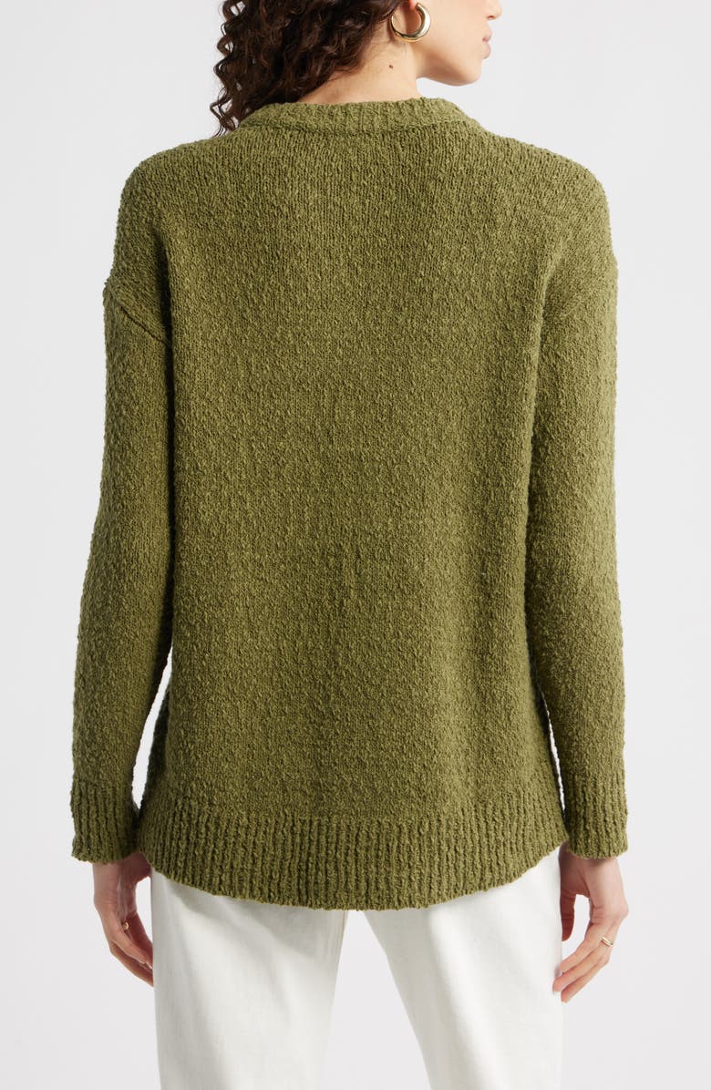 Nordstrom Texture Crewneck Sweater, Alternate, color, Olive Capulet
