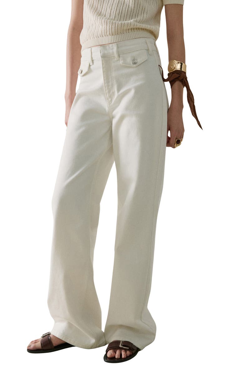 Flap Pocket Jeans, Main, color, WHITE