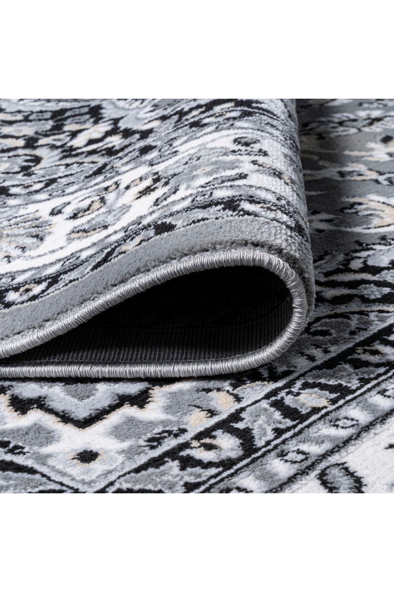 Palmette Modern Persian Floral Area Rug, Alternate, color, Gray/Ivory