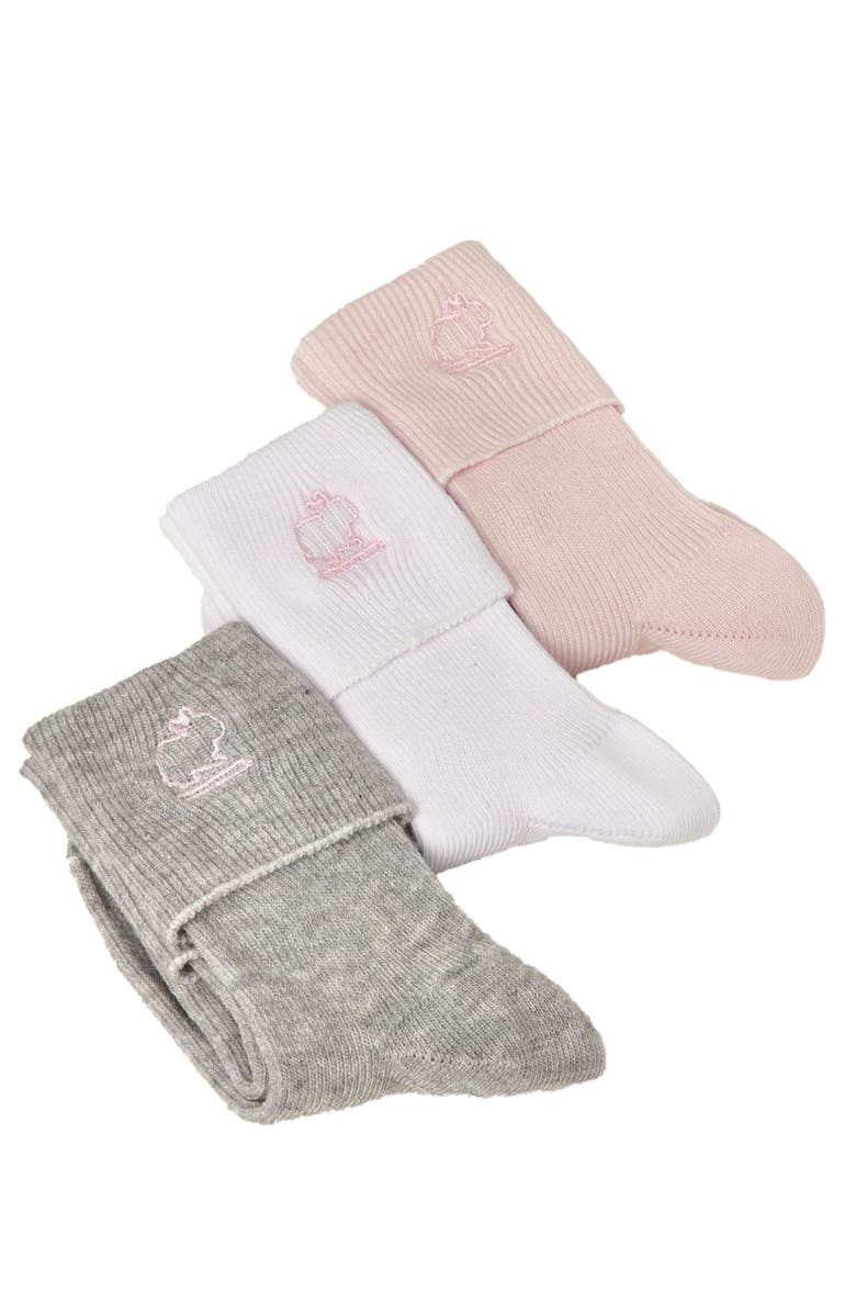 Babycottons Premium Cotton Logo Sock 3-Pack for Infant, Main, color,