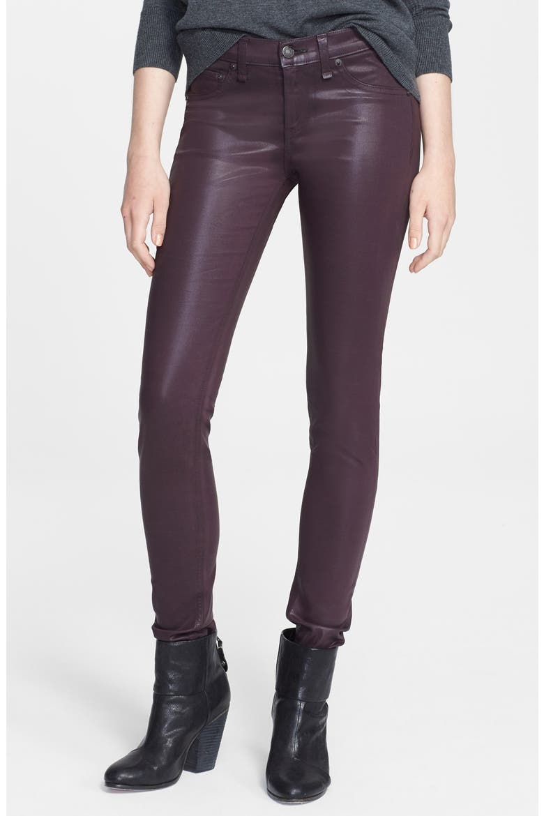 Plush Twill Leggings, Main, color, COATED WINE