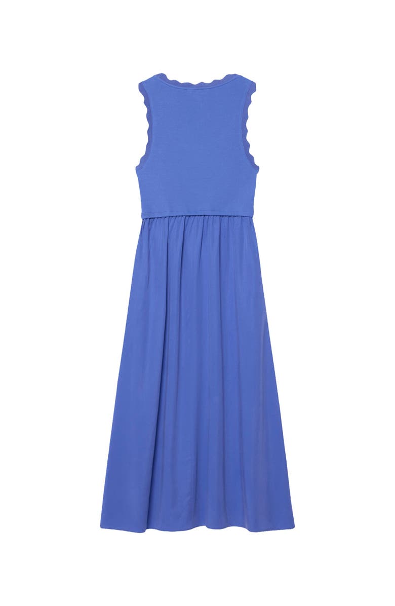 MINT VELVET Scallop Short Sleeve Trim Midi Dress, Alternate, color, Blue