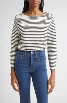 Veronica Beard Hovey Stripe Boat Neck T-Shirt