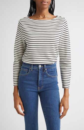 Veronica Beard Hovey Stripe Boat Neck T-Shirt