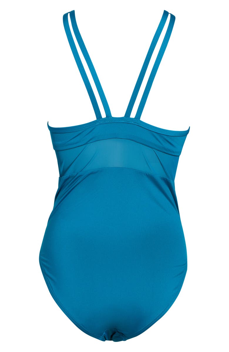 Nike V-Back One-Piece Swimsuit, Alternate, color, Green Abyss