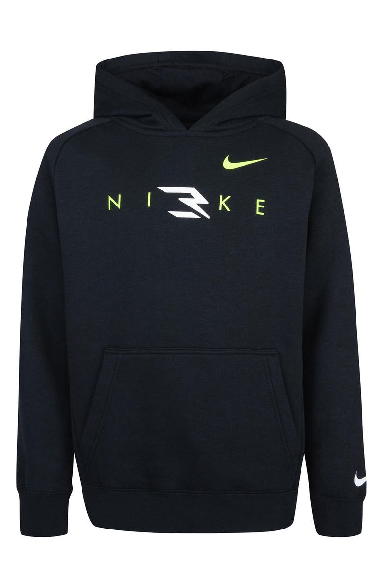 3 Brand Kids' Logo Fleece Hoodie, Main, color, 