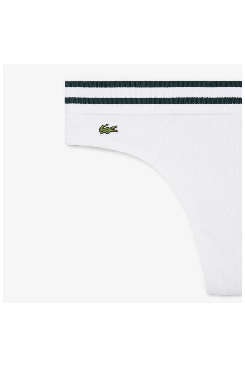 Cotton Blend Rib Thong, Alternate, color, 001 - BLANC