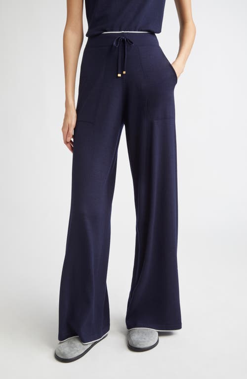 Eleventy Merino Wool Wide Leg Pants In Blue