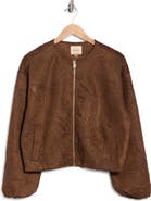 ELIE ELIE TAHARI Embroidered Cropped Bomber Jacket