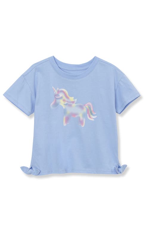 LANDS' END LANDS' END GIRLS SHORT SLEEVE SIDE TIE GRAPHIC TEE 