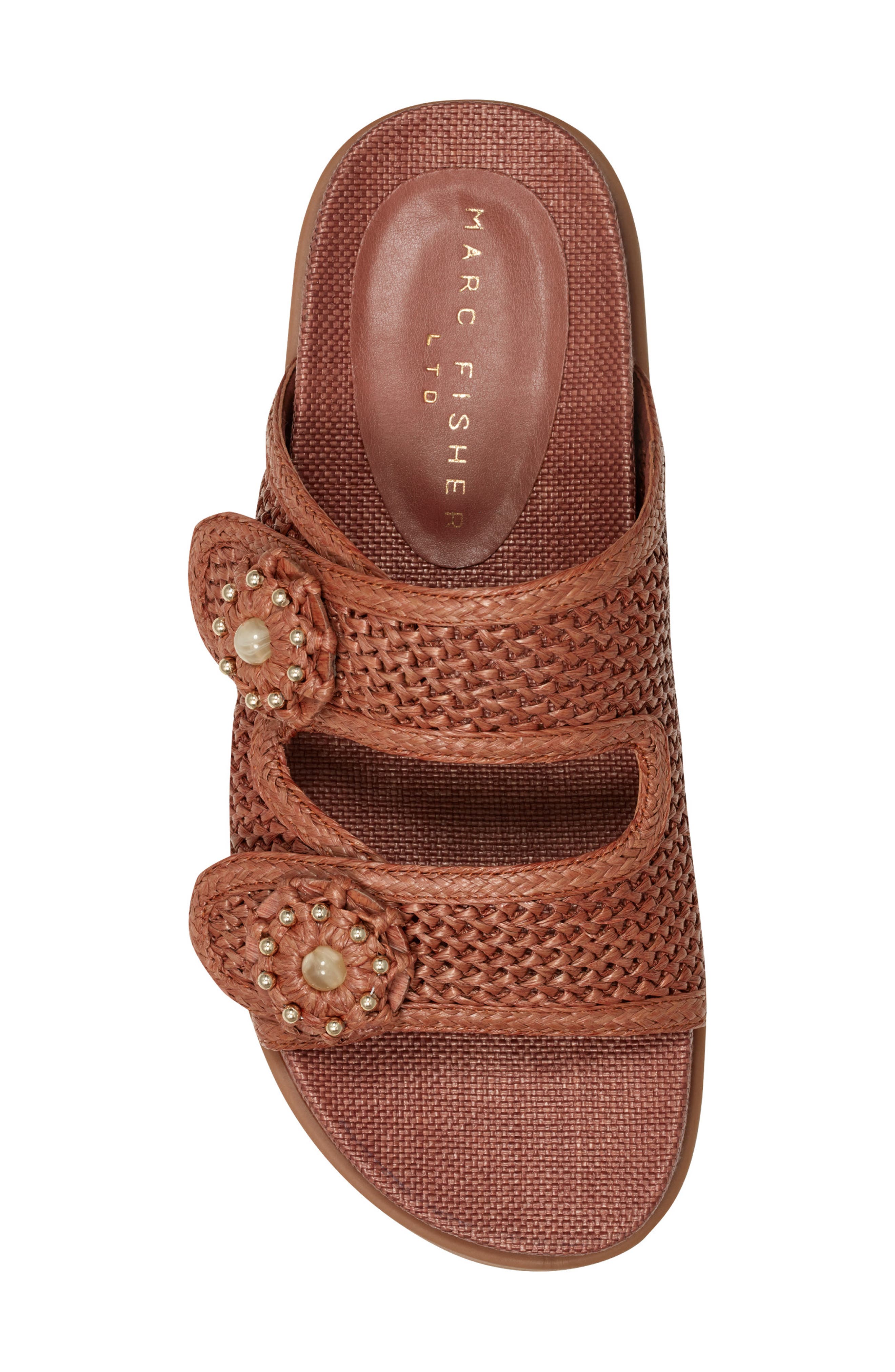 Marc Fisher LTD Valena Slide Sandal, Alternate, color, Brown